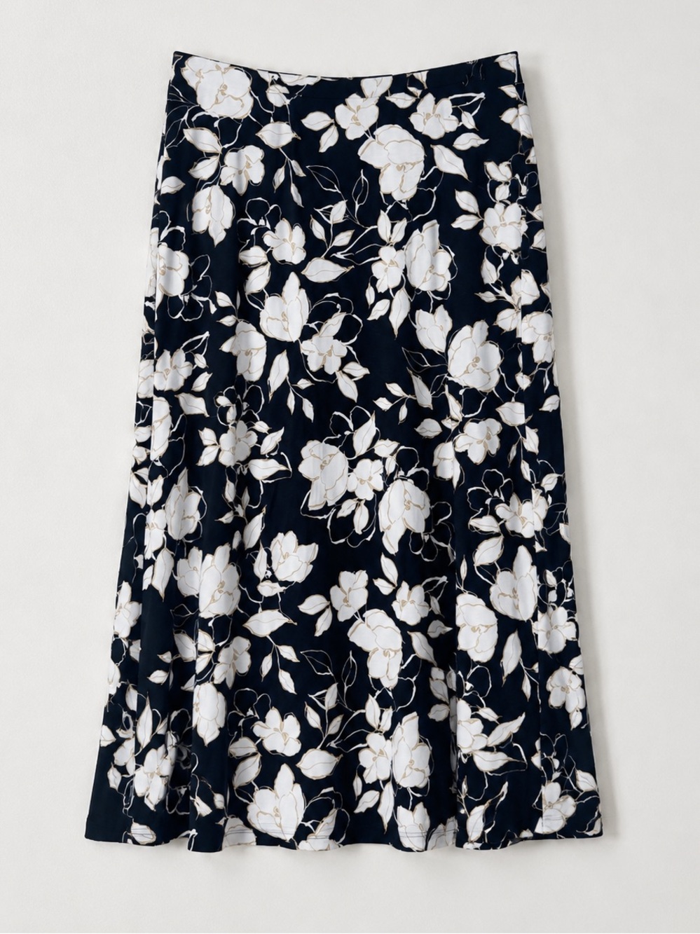 J Jill Floral Jersey Knit Maxi Skirt XL Coastal Beachy Bohemian